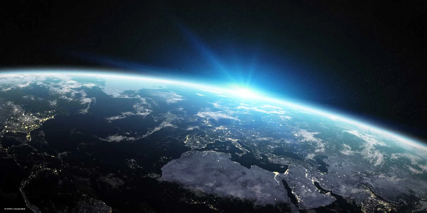 Schreibtischunterlage "Erdkugel Bei Nacht" In Blau (L)100 X (B)50 2 Schreibtischunterlage "Erdkugel Bei Nacht" In Blau (L)100 X (B)50 – Bild 2