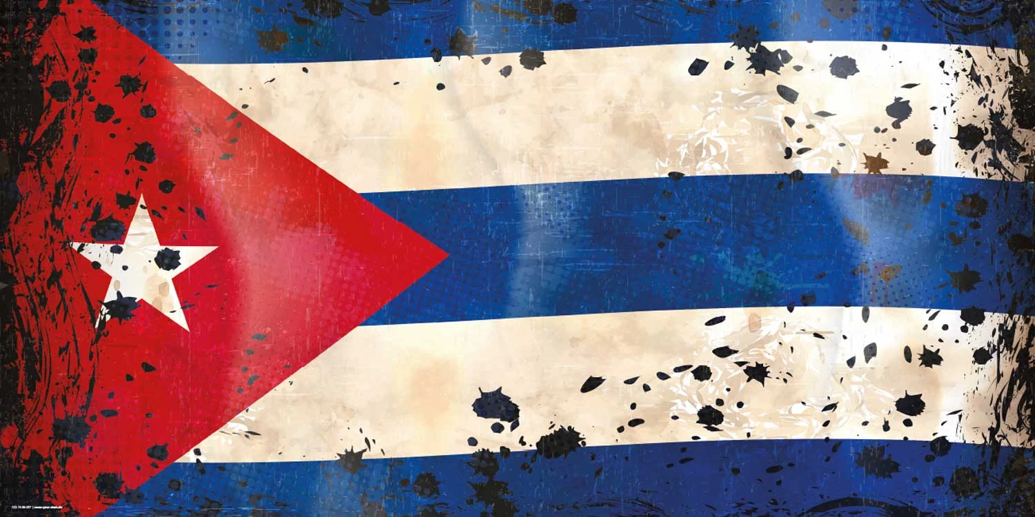 Schreibtischunterlage "Flagge Kube Retro" In Blau (L)100 X (B)50 2 Schreibtischunterlage "Flagge Kube Retro" In Blau (L)100 X (B)50 – Bild 2