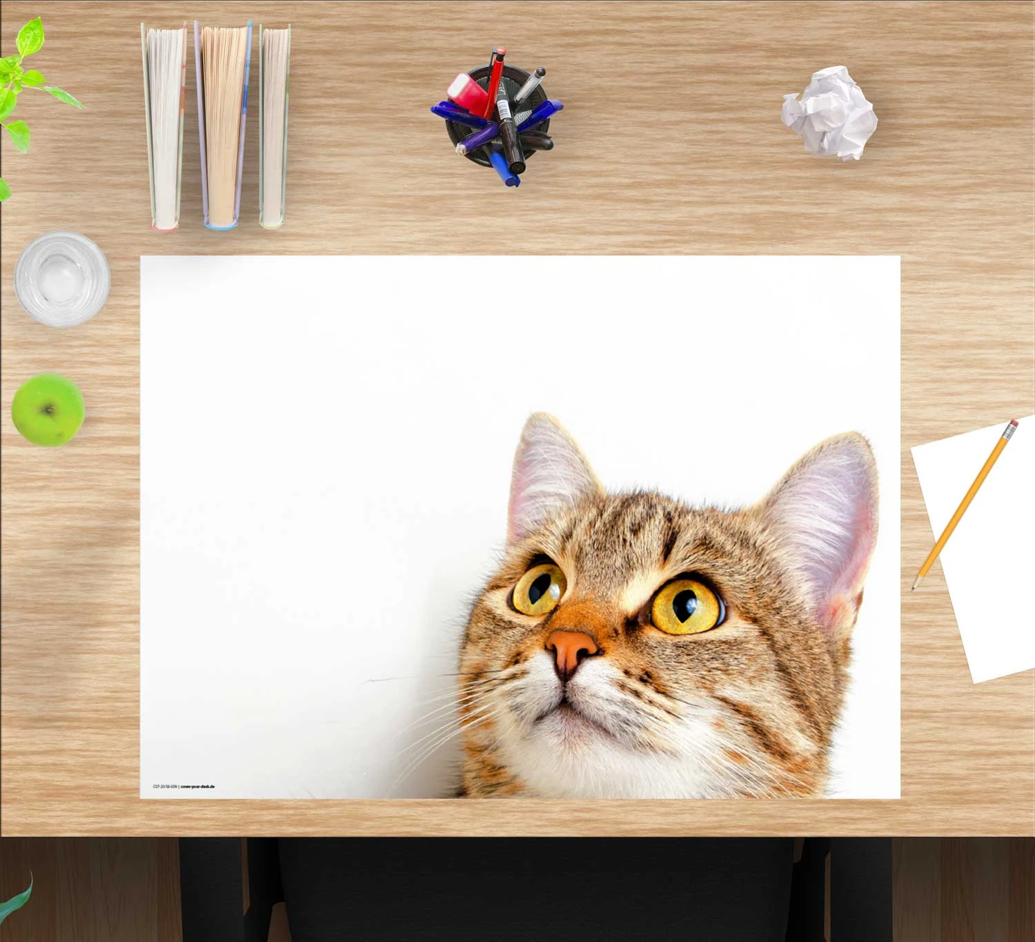 Schreibtischunterlage "Katzenblick Muster" In Weiß (L)60 X (B)40 1 Schreibtischunterlage "Katzenblick Muster" In Weiß (L)60 X (B)40
