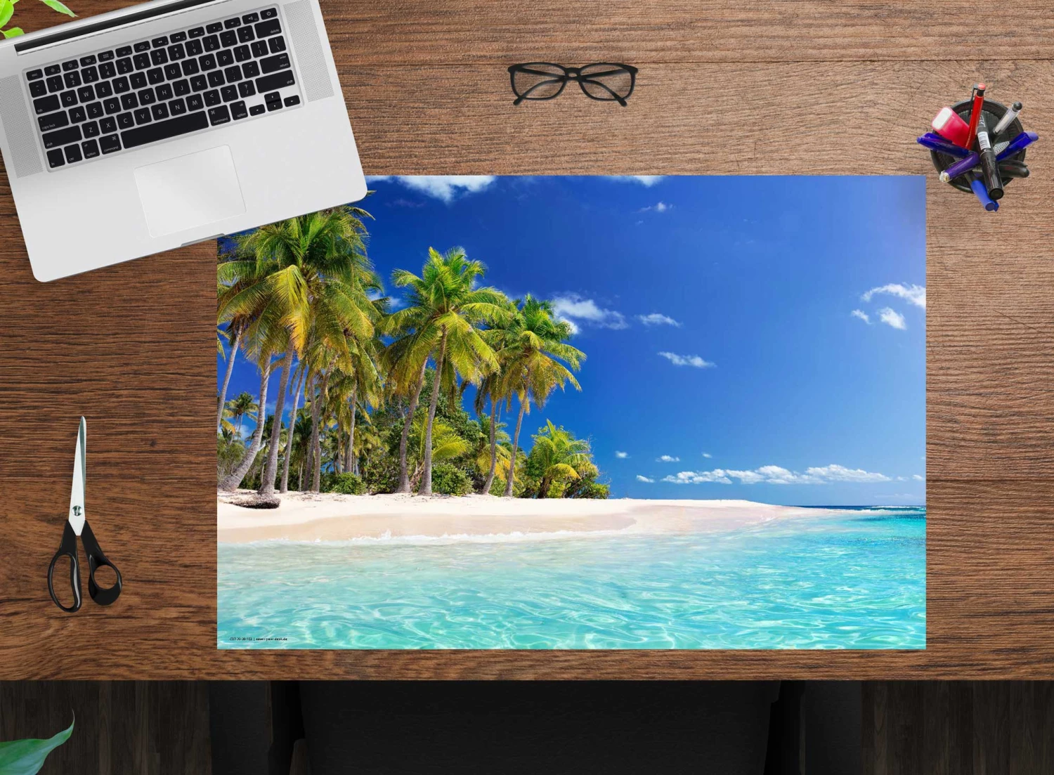 Schreibtischunterlage "Palmen Am Meer" (L)60 X (B)40 1 Schreibtischunterlage "Palmen Am Meer" (L)60 X (B)40