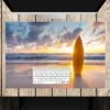 Schreibtischunterlage "Surfbrett Am Strand" (L)60 X (B)40
