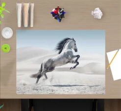 Schreibtischunterlage "Weißes Pferd" In Weiß (L)60 X (B)40