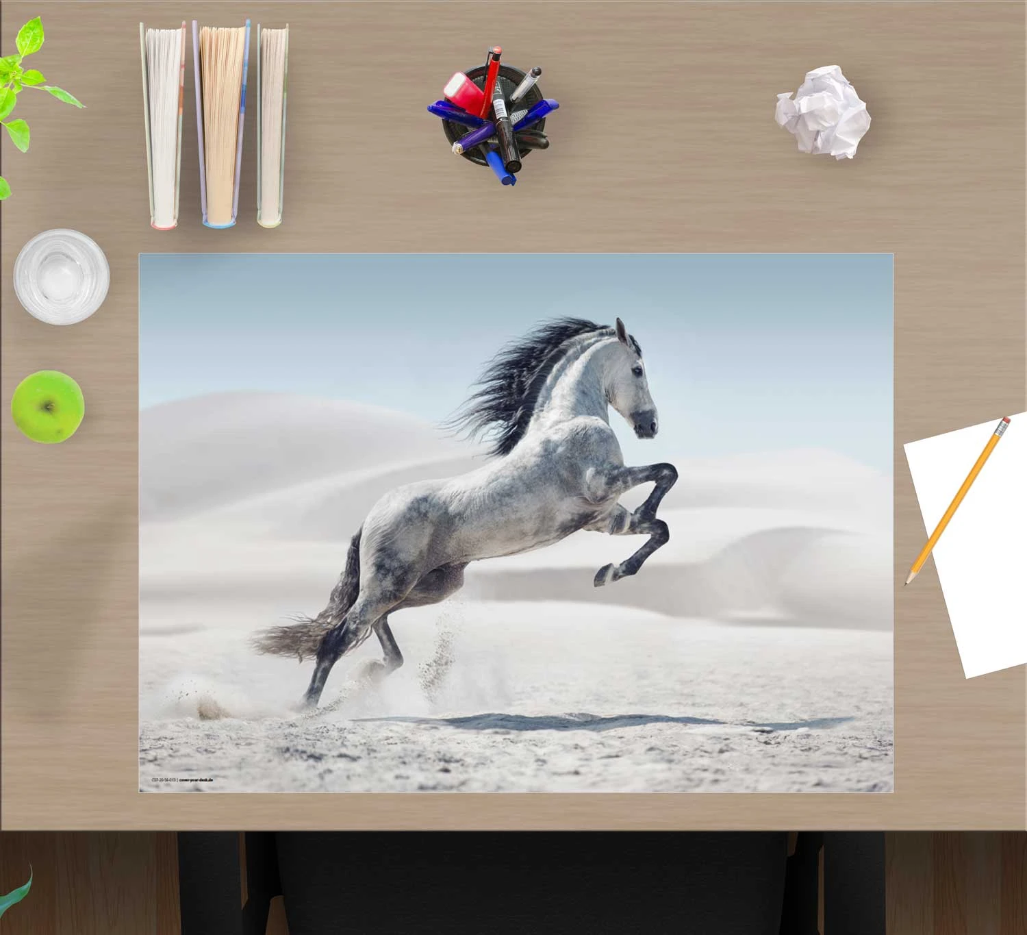 Schreibtischunterlage "Weißes Pferd" In Weiß (L)60 X (B)40 1 Schreibtischunterlage "Weißes Pferd" In Weiß (L)60 X (B)40