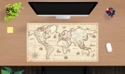 Schreibtischunterlage "Weltkarte Retro" In Beige (L)70 X (B)40