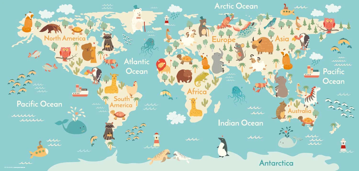 Schreibtischunterlage "Weltkarte Zeichnung Hell“ (L)84 X (B)40 2 Schreibtischunterlage "Weltkarte Zeichnung Hell“ (L)84 X (B)40 – Bild 2