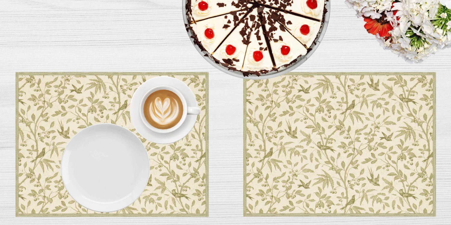 Tischsets I Platzsets "Beige Zweige Und Vögel" (L)30 X (B)40 5 Tischsets I Platzsets "Beige Zweige Und Vögel" (L)30 X (B)40 – Bild 5