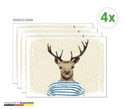 Tischsets I Platzsets "Hirsch Mit Gestreiftem Shirt" (L)30 X (B)40 -Kindermöbel tischsetmacher de tischsets i platzsets hirsch mit gestreiftem shirt l 30 x b 40 2