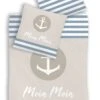 Bettwäsche-Set "Anker Moin Moin" In Blau / Sand (2-teilig)