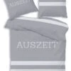 Bettwäsche-Set Biber "Streifen- Auszeit" In Grau