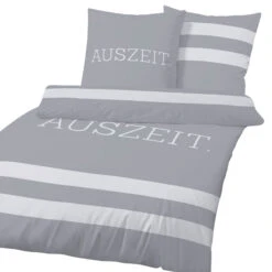 Bettwäsche-Set Biber "Streifen- Auszeit" In Grau -Kindermöbel traumhelden bettwasche set biber streifen auszeit in grau 2