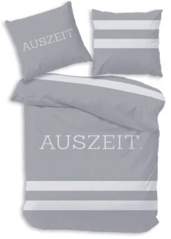 Bettwäsche-Set Biber "Streifen- Auszeit" In Grau