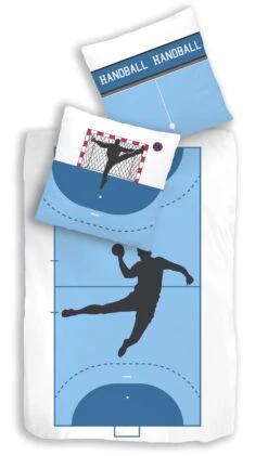 Bettwäsche-Set Renforce "Handball" In Blau / Weiß