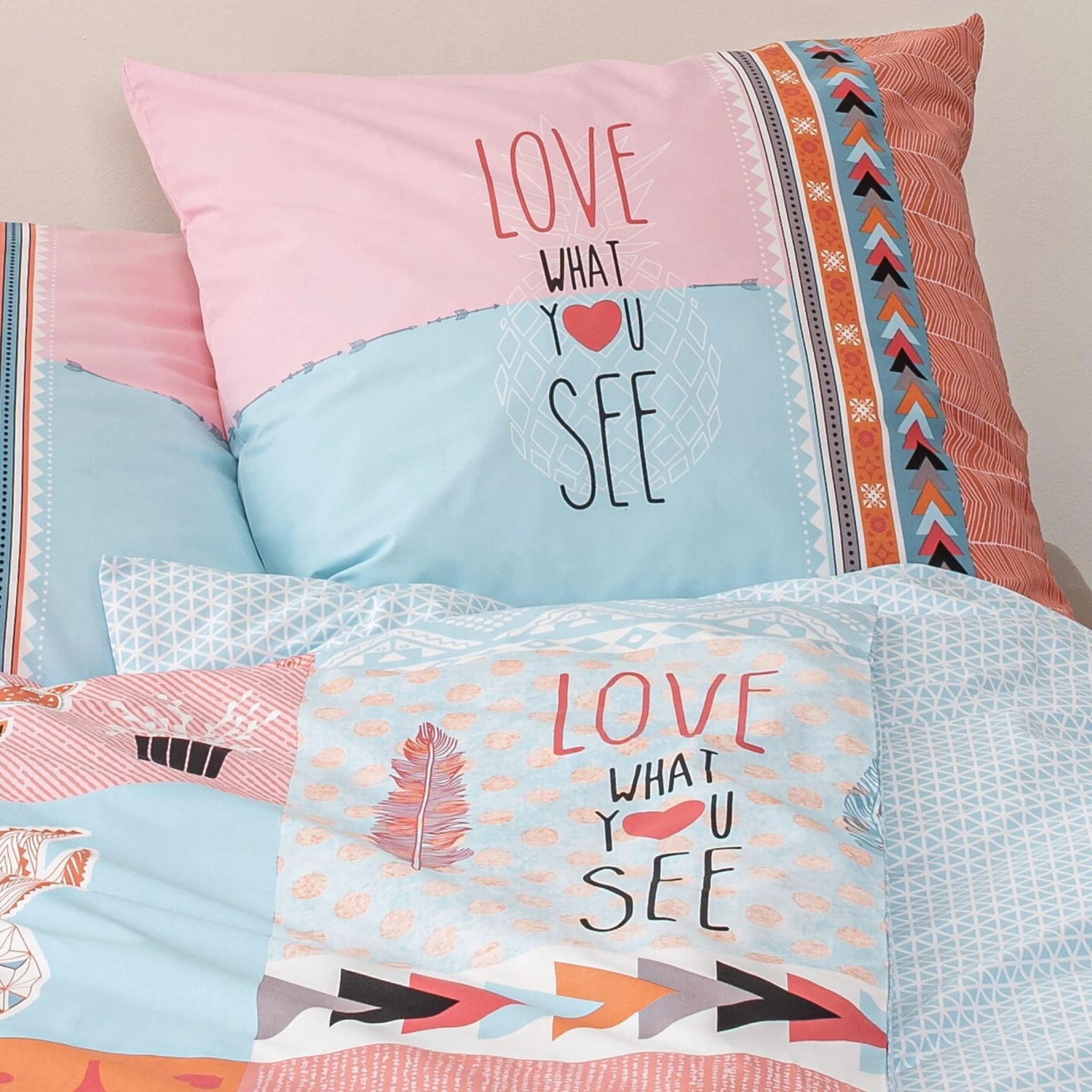 Bettwäsche-Set "Traumfänger, Flamingo, Kaktus & Ananas" In Bunt 4 Bettwäsche-Set "Traumfänger, Flamingo, Kaktus & Ananas" In Bunt – Bild 4