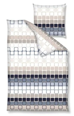 Renforcé Bettwäsche - Gemustert Beige Grau Weiß In Braun