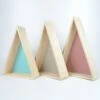 3er-Set: Wandregale "Triangle" In Hellblau/ Hellbraun/ Rosa