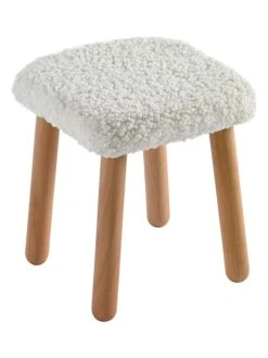 Hocker In Natur/ Weiß - (L)26 X (B)26 X (H)30 Cm